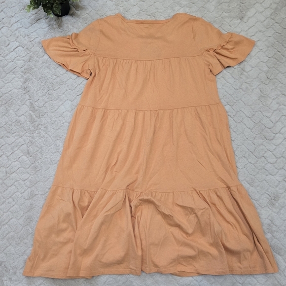 J. Crew Orange Tiered Neck-Tie Cotton Swing Dress, Size Small - Picture 5 of 6